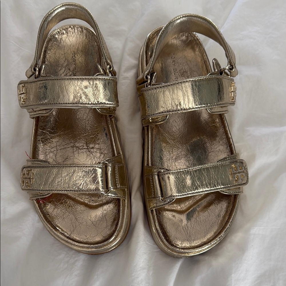 Tory Burch Gold Kira Sandals